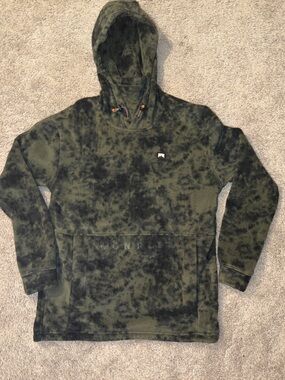 Women's Olive Green Hooded Fleece Pullover Sweater